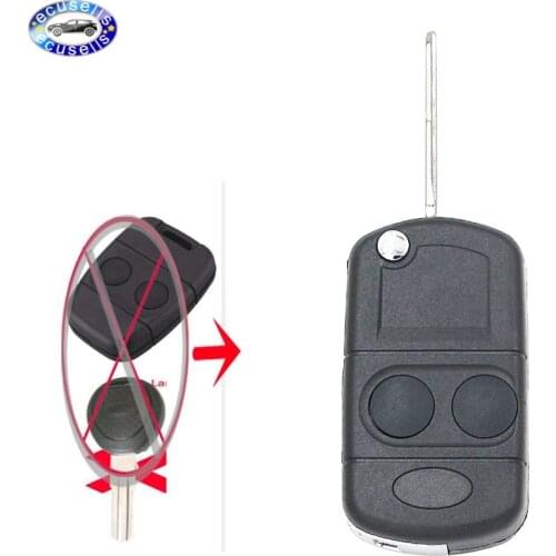 2 Button Folding Flip Remote Key Shell Case Fob Smart Car Key Housing for Land Rover Freelander