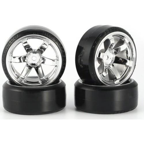 4 Uds Model wheels RC a la deriva neumático de coche Set de plástico duro neumático duro para Traxxas HSP Tamiya HPI vehículo