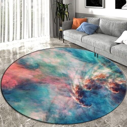 Abstract Colorful 3D Round Rugs For Bedroom Modern Coffee Table Round Mat Living Room Girl Room Decoration Floor Mat Tatami