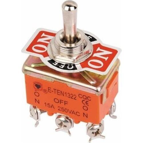 AC 15A/250V 3 Three Position On/OFF/ON DPDT 2P2T Toggle Switch Lock New 6 Screw Terminal