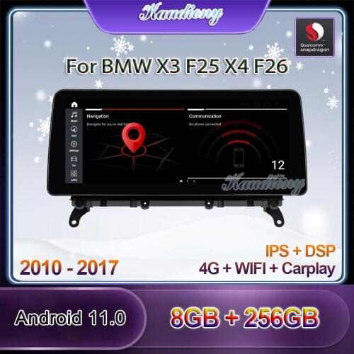 Kaudiony 10.25" 12.3" Android 11 Car Radio For BMW X3 F25 X4 F26 Car DVD Multimedia Player Auto GPS Navigation 4G DSP 2011-2017