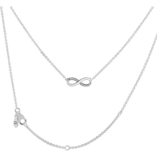 Infinite Love Necklace 100% 925 Sterling Silver Jewelry Free Shipping