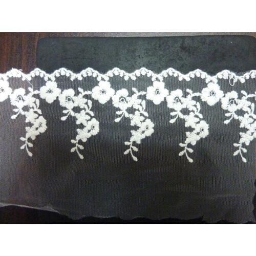 Free shipping Flower white cotton embroidered lace,3-15cm width,XERYmx021