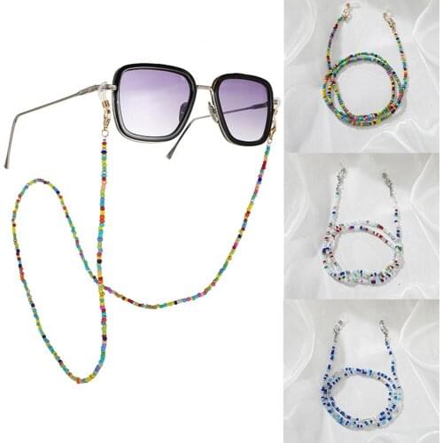 Bohemian Colored Mask Strap Beaded Glasses Chains Women Face Mask Lanyard Anti Slip Womens Neck Chain For Eyeglass Sunglasses