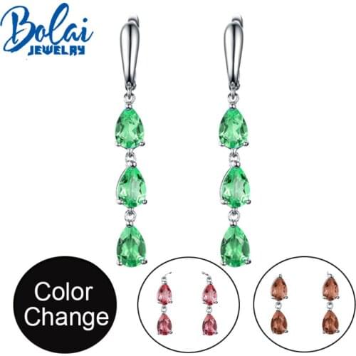 Long Earring 7.8ct color changing zultanite jewelry 925 sterling silver fine jewelry for women nice gift bolai Jewelry