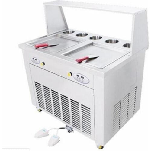 Double square pan Fry ice cream roll machine fry/frying ice cream making machine
