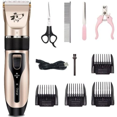 New Electric Pet Hair Clipper USB Rechargeable Low Noise Dogs Cats Hair Trimmer Shaver Grooming Set USB Cable Dropshipping