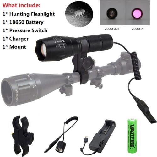 IR Lamp Led Flashlight 18650 Rechargeable Battery Zoomable Focus 850 nm LED Infrared Radiation Night Vision Torch For Hunting