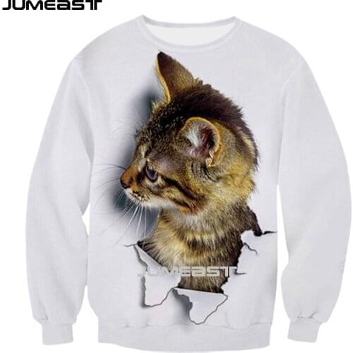 Jumeast Brand Men/Women 3D Printed Sweatshirt Cat Scratching Paper Long Sleeve Fashion T Shirt Sport Pullover Tops Tees