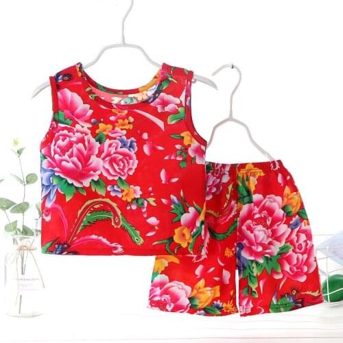 Children Summer Clothes Set Baby Girl Suit Chinese Characteristic Clothing 2 Pieces Toddler Boys Novelty costumes 0 1 2 3 4 Year