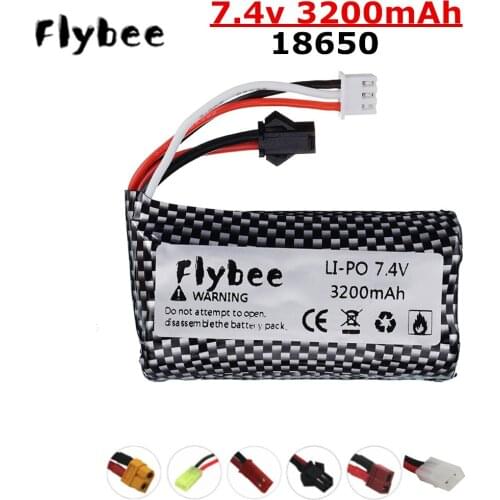 7.4V 3200mAh Lipo Batery SM/JST/T/TAMIYA Plug For remote control RC helicopter toys parts 7.4 V Lipo battery 18650 Toys Battery