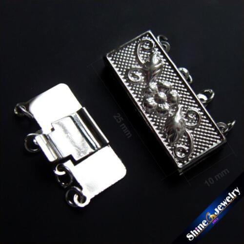 10mm Metal Copper Toggle Clasp Comes With Jump Rings Vintage Rectangular Flower Clasps for Diy Fit charms Jewelry Making