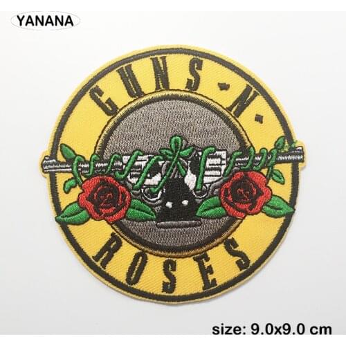 GUN BAND ROCK MUSIC Iron On Patches Cloth Mend Decorate Clothes Apparel Sewing Decoration Applique Badges Heavy Metal