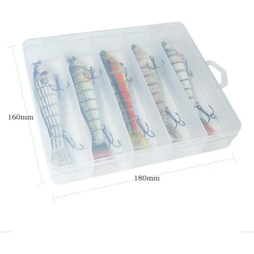 5pcs/lot fish bionic lure multi articulated bait 8 segments Crankbaits fishing tools set of wobblers for pike goods fish baits