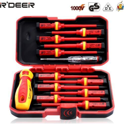 Screwdriver Set Insulated Phillips Slotted Torx Screwdriver Voltage 1000V Magnetic CR-V Multitul Hand Tools 13pcs With Box