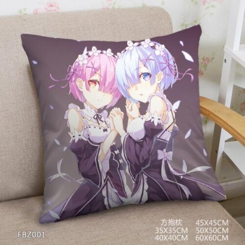 New Home Textile Two sided Square Throw Pillow Cover Cases Anime Re - Zero kara Hajimeru Isekai Seikatsu Dakimakura covers