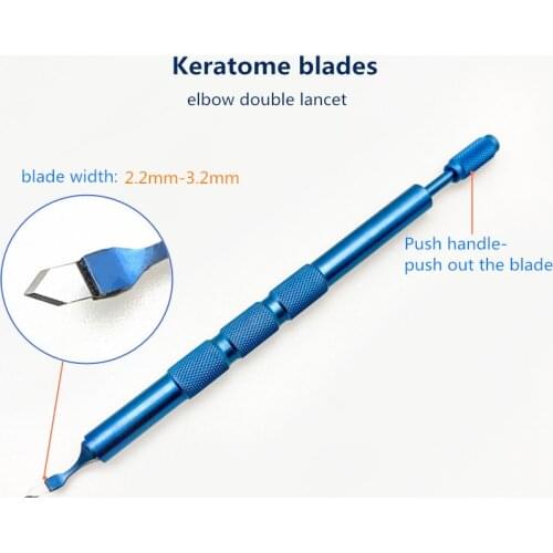 1set Sapphire Keratome blade Sapphire elbow double lancet ophthalmicsurgical instrument