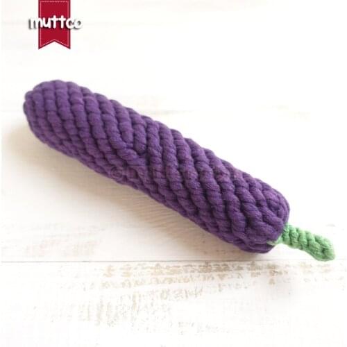 Wholesale high quality eggplant dog pet toy cotton rope toy dog rope toy DRT-022