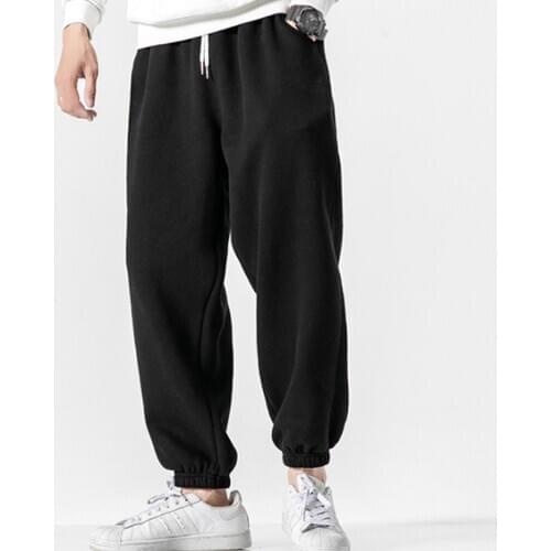 Autumn Winter Casual Sport Plus Velvet Mens Pants Full Length Trousers Big size 4XL 5XL Sweatpants Woman Fleece Jogger Keep Warm