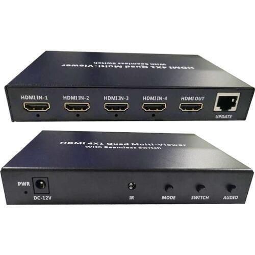 1080P 4x1 HDMI Multi-Viewer with PIP Support Seamless Switcher Splitter HDMI Quad Screen Multi-Viewer with IR Control