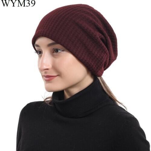 Unisex Women Slouch Beanie Knit Hats Long Oversized Skull Cap for Winter