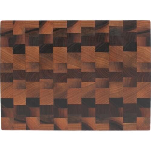 Soandora End Grain Cutting Board Walnut Tree Metal Drawers Natural Straight Texture Pattern