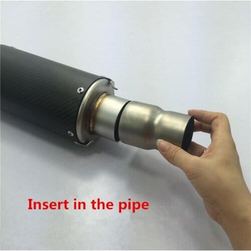 Universal 51-60mm Adapter Modified Exhaust Pipe Silencer With Pipeline Connector For Motorcycle