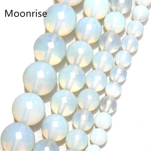 Gorgeous Synthetic White Opal Gemstone Smooth Round Loose Beads 4mm 6mm 8mm 10mm 12mm Approxi 15.5 inch 1 Strand HK160