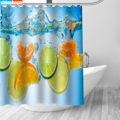 1PC Fruit Water Shower Curtains for Bathroom Polyester Shower Curtain Printing Curtain Anime Shower Curtains