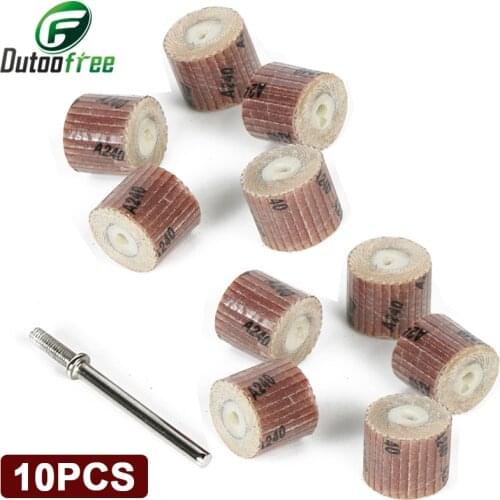 10pcs 12.7mm sandpaper grinding wheel mini drill dremel tools accessories rotary tool abrasive buffing polishing for woodworking
