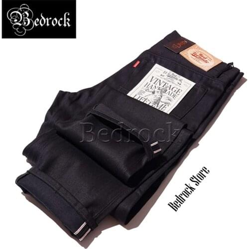 14.5oz double dyed primary color raw denim jeans mens slim pencil pants re-enacted 511 angry father GT original cow jeans