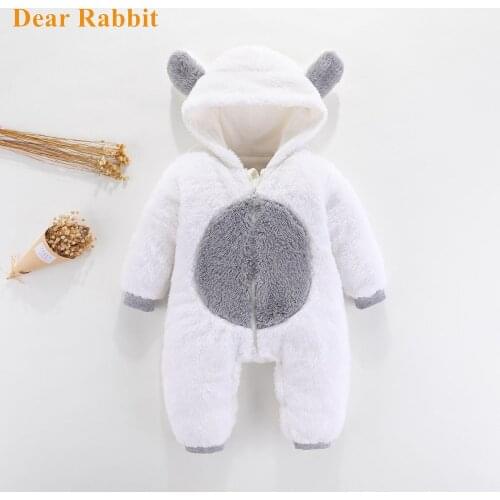2021 New Cute baby jumpsuit Newborn baby Boy Girl Clothes Long Sleeve Hoddies Bear Zipper baby Romper Autumn Winter Wear 0-18M