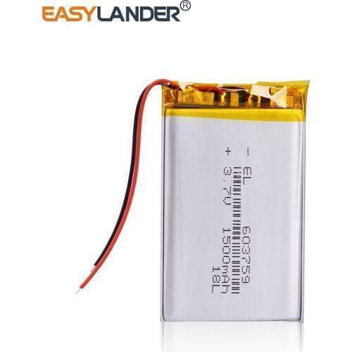 3.7V 1500mAh 603759 Lithium Polymer Li-Po li ion Rechargeable Battery cells For Mp3 MP4 MP5 GPS PSP mobile bluetooth