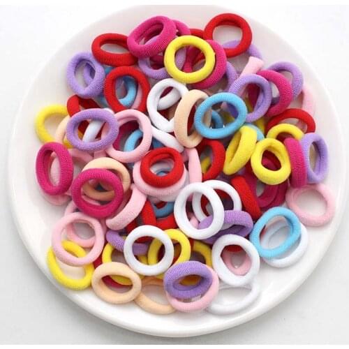 50/100 Unids/Set Niñas Nylon Colorido Pequeño Elástico Bandas Para El Pelo Los Niños Cola De Caballo Titular Scrunchie Accesorio