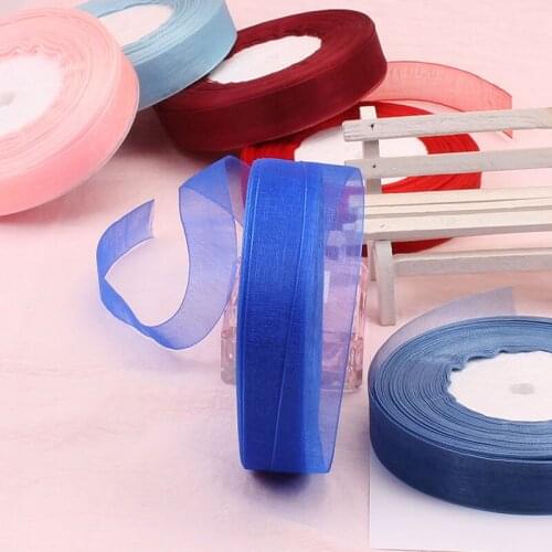 50 Yards/roll) 20mm 1" Organza Ribbon Gift Wrapping Wedding Party Decoration Christmas Ribbons DIY Handmade Crafts White Ribbon