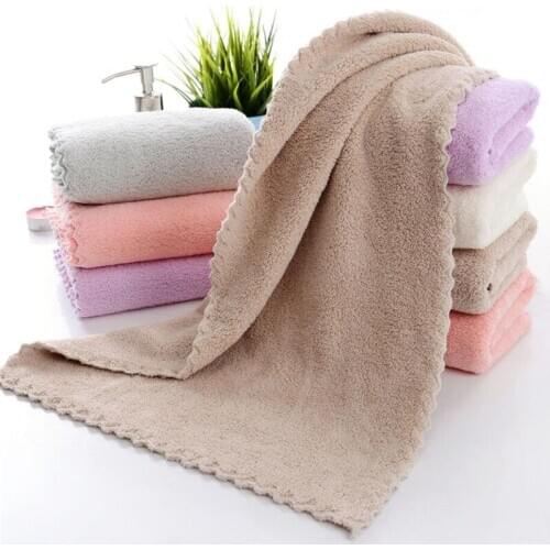 Microfiber Absorbent Bath Towel Soft Dry Hair Water Absorbent Double-sided Coral Velvet Towel Bath Cleaning Supplies