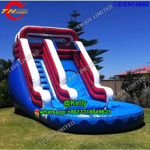 Free door shipping 7x3x4mH giant inflatable water slide for sale, commercial inflatable slide with pool for kids n adults
