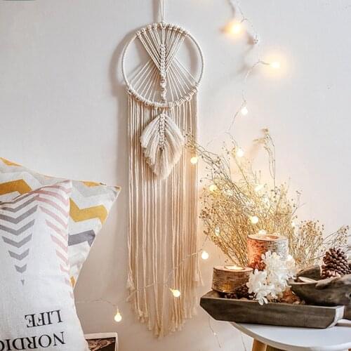 Bohemian Hand-Woven Cotton Rope Dream Catcher Tapestry Home Pendant Decoration Aesthetic Room Wall Hanging Decor Blanket Bedroom