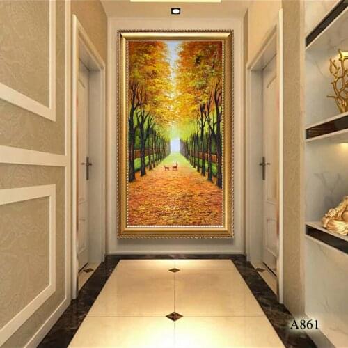 Large High Quality hand painted modern gold Tree Oil Paintings Canvas scenery picture Wall Art Landscape Picture Home Decor Gift