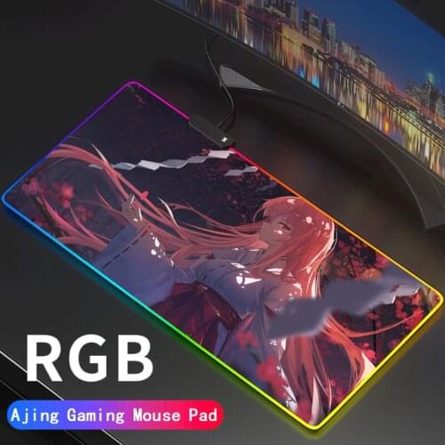 Large RGB Mouse Pad xxl Gaming Mousepad LED Mause Pad Anime Big Breast Girl Mouse Carpet Big Mause Pad PC Desk Mat with Backlit
