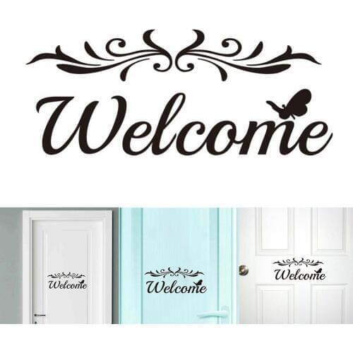 Home Decoration Letter Sign Welcome Wall Stickers Removable Self-Adhesive Decor Creative Pattern Wall Decals Door Stickers