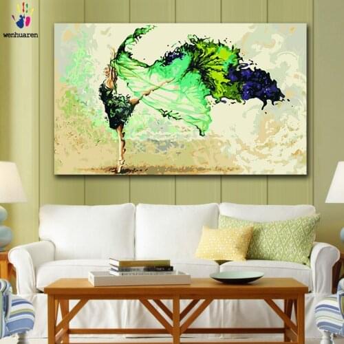 DIY colorings pictures by numbers with colors Girl in a ballet dancing ballet picture drawing painting by numbers framed Home