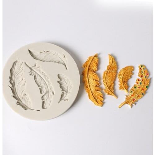 DIY Silicone Feather Shape Crystal Drop Mold Fondant Mould Party Decor Cake Decorating Chocolate Baking Kitchen DIY Fondant Tool