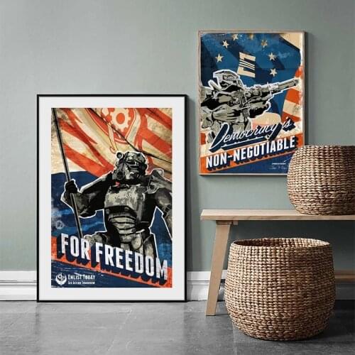 Fallout Inspired Propaganda Poster Wall Stickers Retro Poster Posters Canvas Prints Retro Definition for Living Room Home Decor