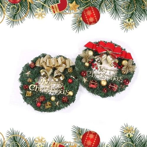 30cm Christmas Wreath Artificial Rattan Garland Party Christmas Tree Decor DIY Hanging Weaved Garlands Crafts Christmas Supplies