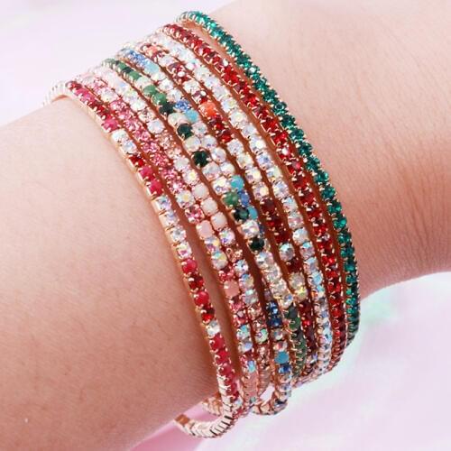 Hot Sale 5pcs/lot 2mm Gold Elastic Crystal Beads Charming Lovely Bling Bling Crystal Rhinestones Bracelet Jewelry Gift for Girls