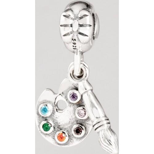 925 Sterling Silver Artist Palette Painting Board pandora Charms Fit Original Bracelet For Women DIY Jewelry S925 Beads