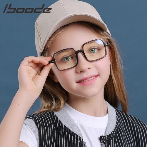 Iboode Vintage SunGlasses Kids Anti Blue Light Boy Girl Children Glasses Clear Computer Tranparent Flexible Optical Frame Oculos