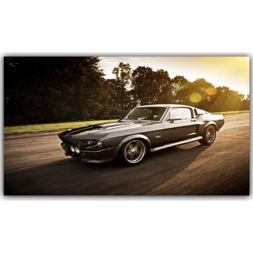 Canvas Paintings 1967 Mustang Shelby GT500 Eleanor Super Car Posters Wall Art for Living Room Home Decor (No Frame)