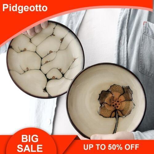 16cm Japanese Style Plum Blossom Stoneware Dish Creative Hand Painted Cake Nut Dish Decorative Ornaments Free Shipping